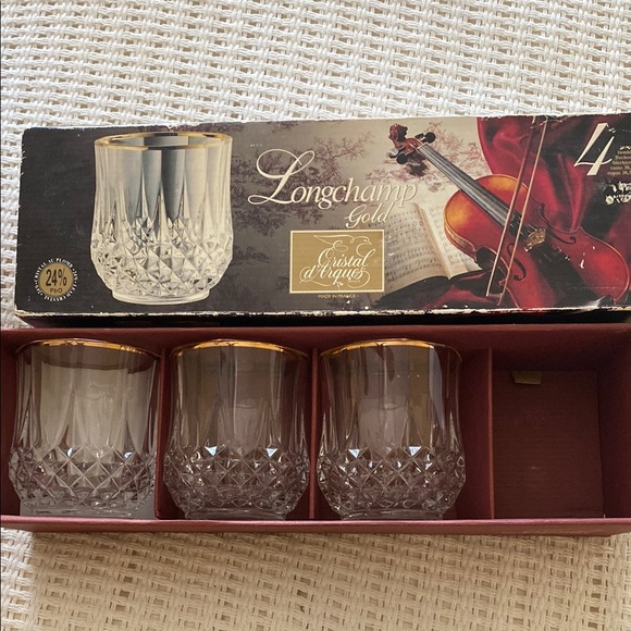 Longchamp Gold Crystal Tumblers - Set of 4 - Picture 1 of 3